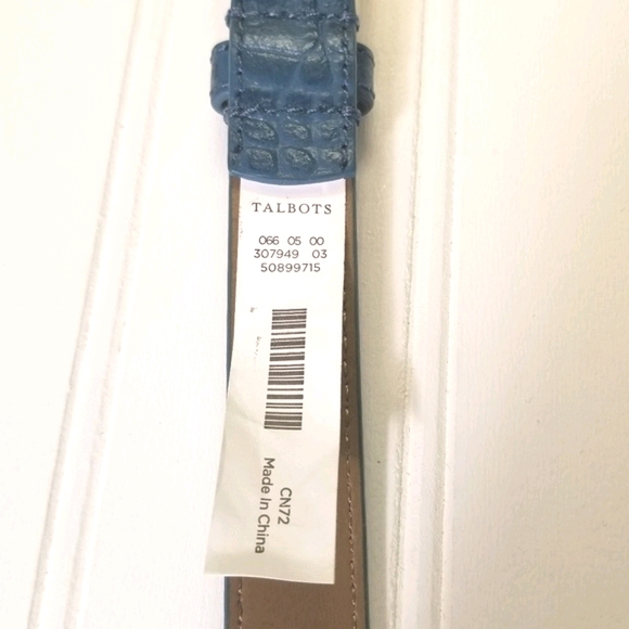 Talbots Blue Leather Belt NWT OS - Picture 6 of 6